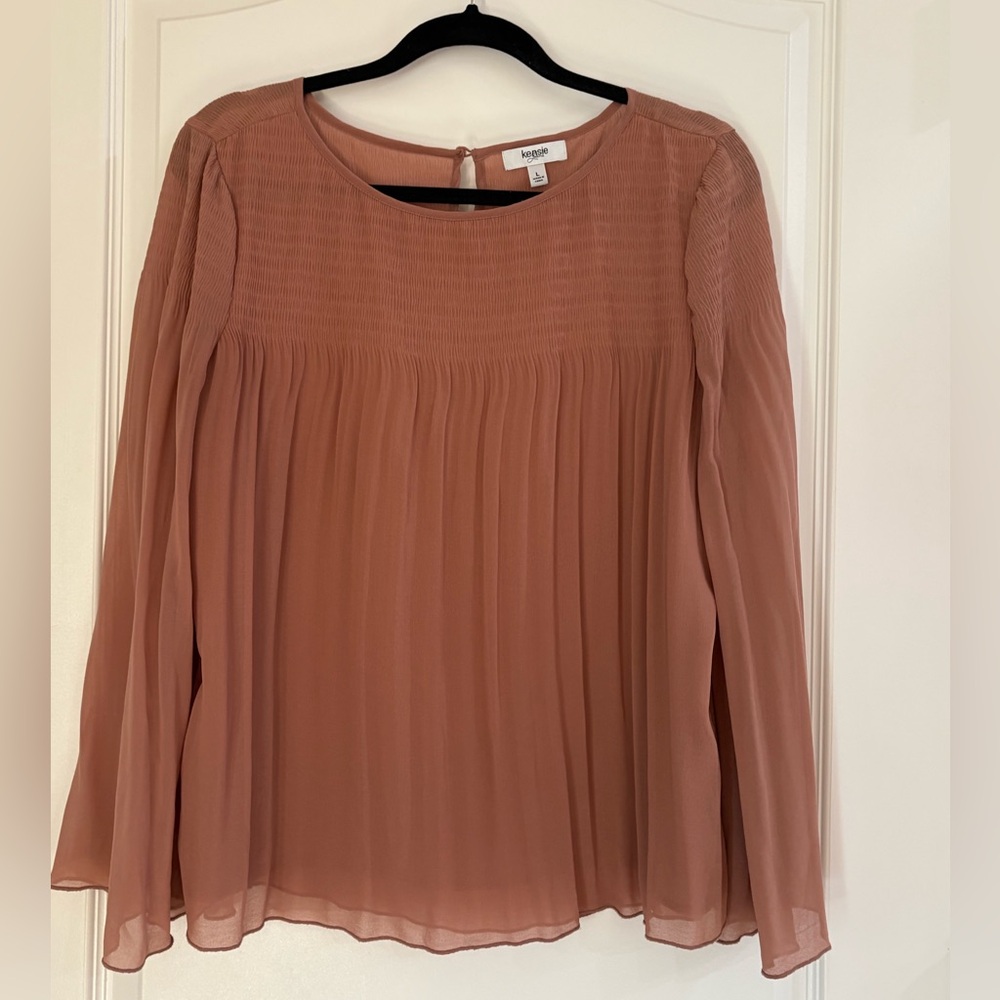 Kensie Women's Pleated Blouse - Rust